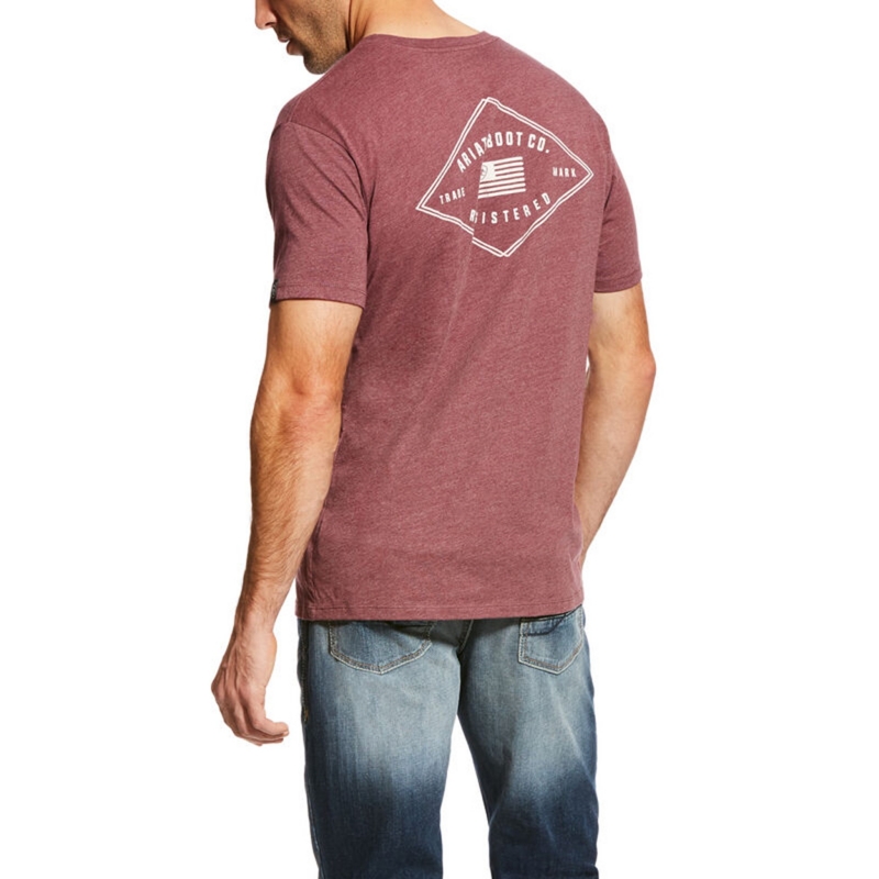 Ariat US Registered S/S Shirt - Burgundy Heather