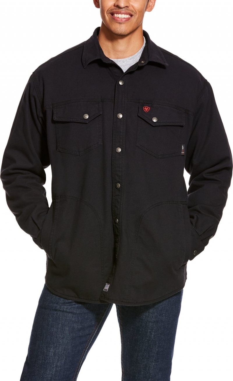 Ariat FR Snap Front Rig Shirt Jacket- Black