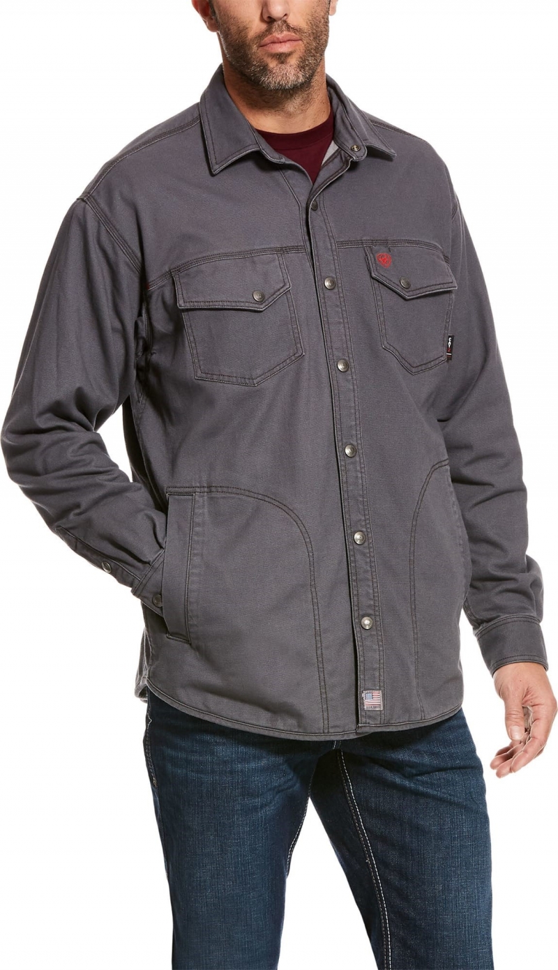 Ariat FR Snap Front Rig Shirt Jacket - Iron Grey