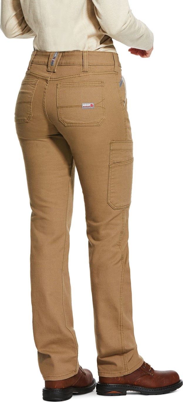 Ariat Women's FR Mid Rise Duralight Stretch Canvas Straight Leg Pant - Field Khaki