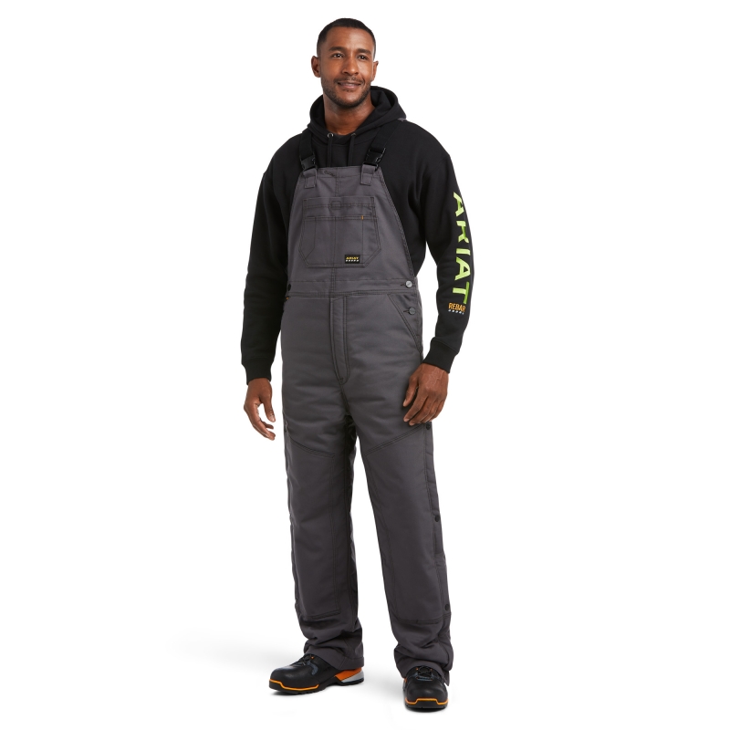 Ariat Rebar DuraCanvas Stretch Insulated Bib - Rebar Grey