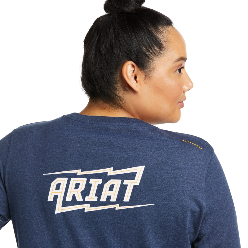 Ariat Women's Rebar Workman High Voltage L/S Shirt - Navy Heather