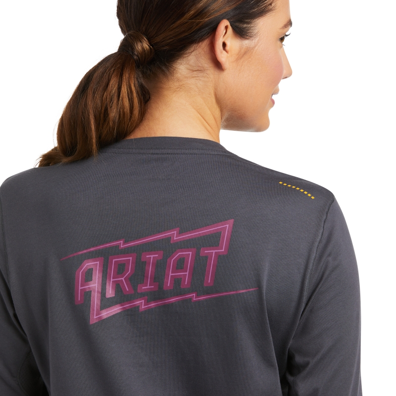 Ariat Women's Rebar Workman High Voltage L/S Shirt - Periscope Grey