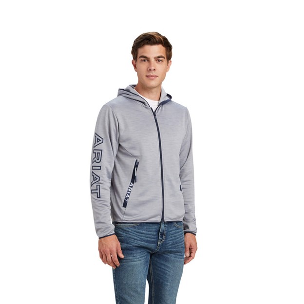 Ariat Byron Full Zip Hoodie - Heather Grey