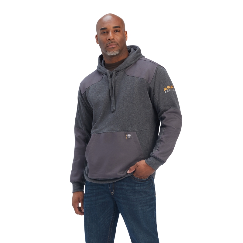 Ariat Rebar Workman DuraCanvas Pullover Hooded Sweatshirt - Charcoal Heather