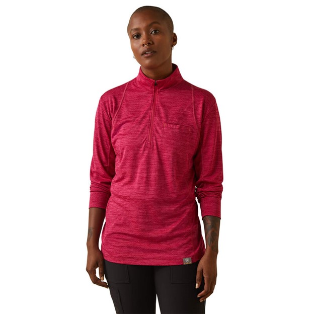 Ariat Women's Rebar Evolution 1/2 Zip Top - Cherries Jubilee