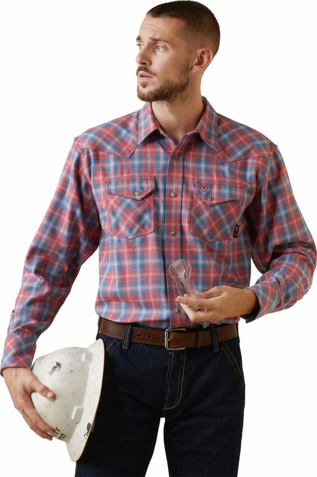 Ariat FR Drago Retro Snap Front L/S Work Shirt - Sun Kissed Plaid