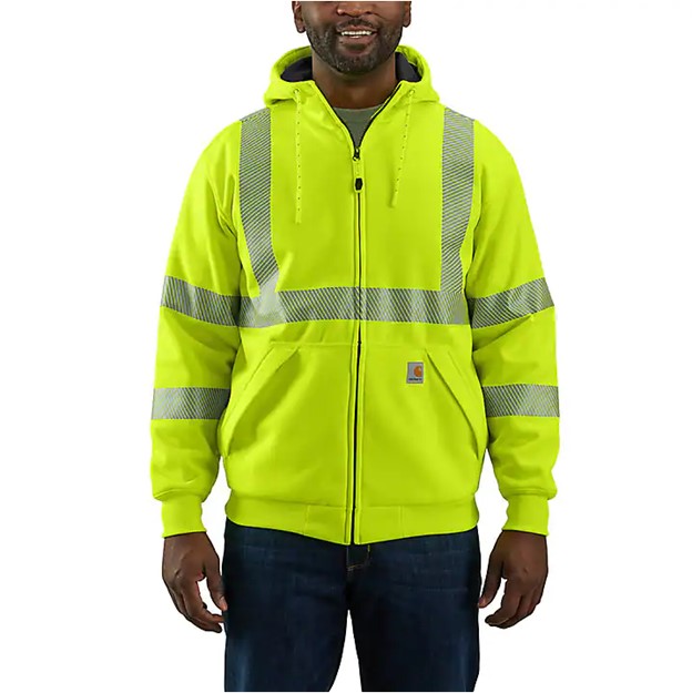 Carhartt Hi-Vis Loose Fit Midweight Thermal Lined Zip Front Class 3 Sweatshirt