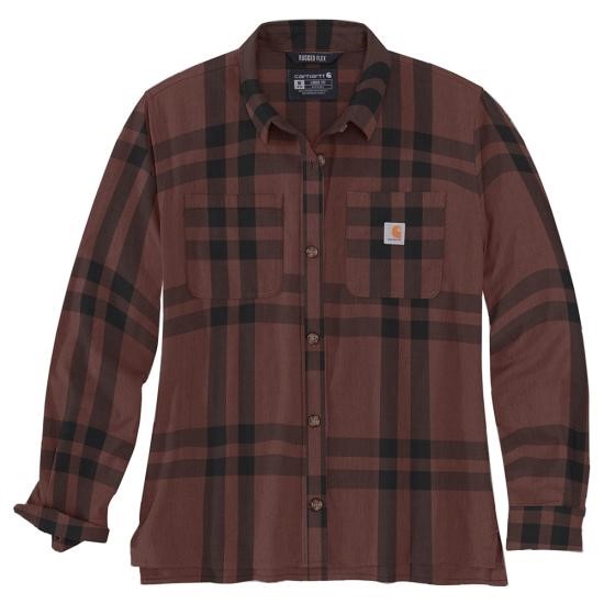 Carhartt Women's Rugged Flex® Loose Fit Midweight Plaid Flannel L/S Shirt