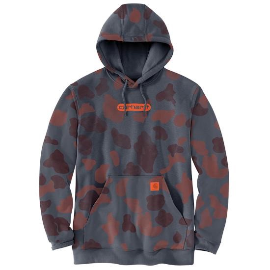 Carhartt Loose Fit Midweight Camo Logo Graphic Hoodie - Bluestone Duck Camo 2